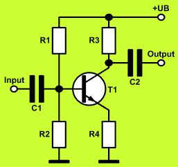 einfache Emitterschaltung mit NPN-Transistor
