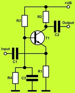 common-base circuit with NPN transistor